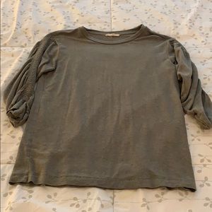 Rouched 3/4 sleeve tee